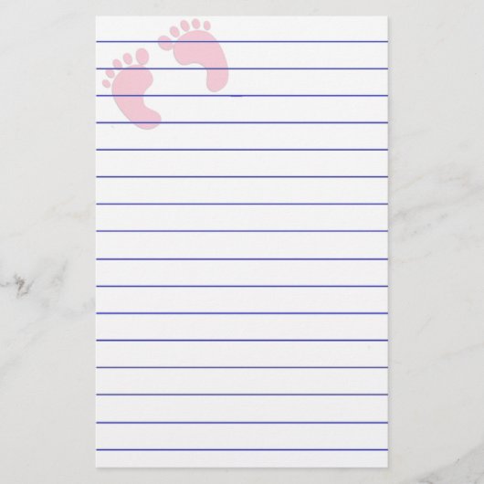 Baby voetafdrukken briefpapier (Voorkant)