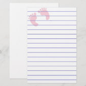 Baby voetafdrukken briefpapier (Voorkant / Achterkant)