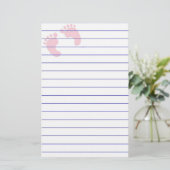 Baby voetafdrukken briefpapier (Staand voorkant)
