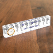 Baby Voetafdrukken Bureaublad Naambordje (Zijkant)