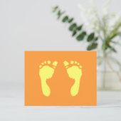 Baby Voetafdrukken (geel) Briefkaart (Staand voorkant)