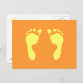 Baby Voetafdrukken (geel) Briefkaart (Voorkant / Achterkant)