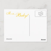 Baby Voetafdrukken (geel) Briefkaart (Achterkant)