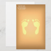 Baby Voetafdrukken (geel) Briefpapier (Voorkant / Achterkant)