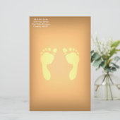 Baby Voetafdrukken (geel) Briefpapier (Staand voorkant)