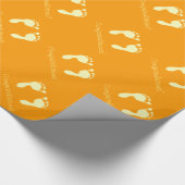 Baby Voetafdrukken (geel) Cadeaupapier (Hoek)