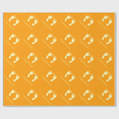 Baby Voetafdrukken (geel) Cadeaupapier (Vlak)