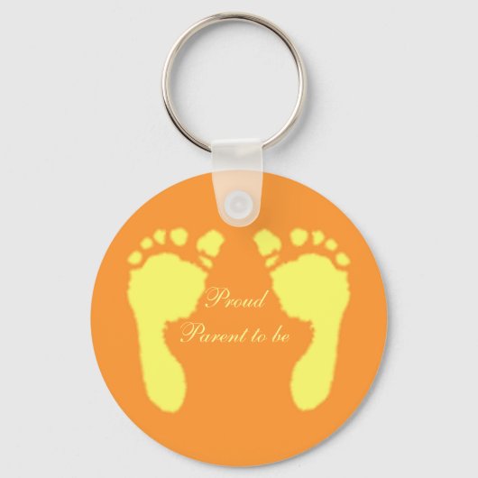 Baby Voetafdrukken (geel) Sleutelhanger (Voorkant)