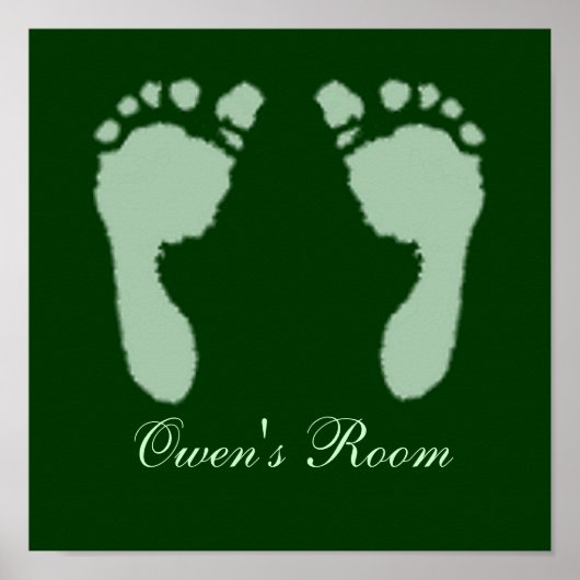 Baby voetafdrukken (groen) poster (Voorkant)