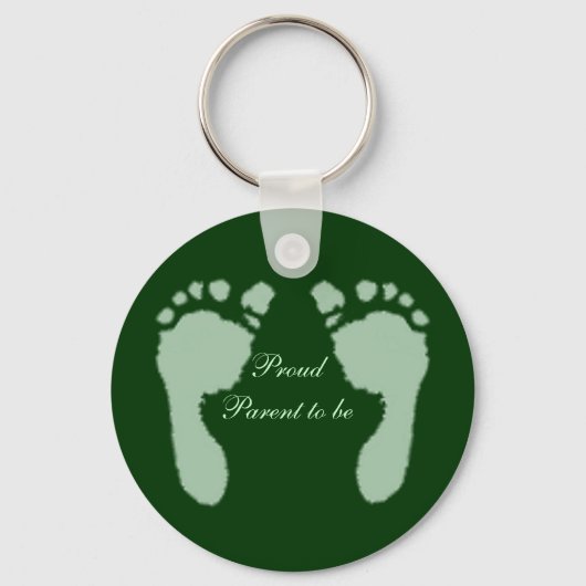 Baby voetafdrukken (groen) sleutelhanger (Voorkant)