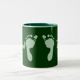 Baby voetafdrukken (groen) tweekleurige koffiemok