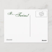 Baby voetafdrukken (groene tweelingen) briefkaart (Achterkant)