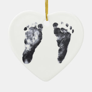 Baby voetafdrukken Hart Keramisch Ornament