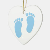 Baby voetafdrukken. Het is een jongen Keramisch Ornament (Links)