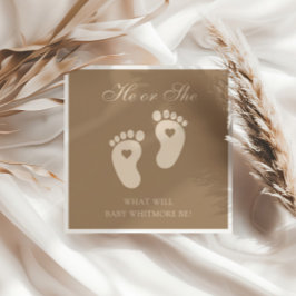 Baby Voetafdrukken Hij of zij Bruin Geslacht Onthu Servet