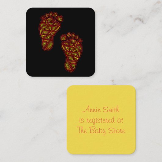 Baby voetafdrukken informatiekaartje (Voorkant / Achterkant)