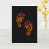 Baby voetafdrukken kaart (Gele Bloem)