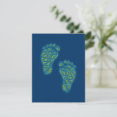 Baby voetafdrukken kaart (Staand voorkant)