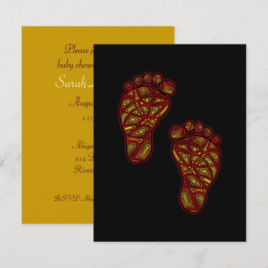 Baby voetafdrukken kaart (Voorkant / Achterkant)