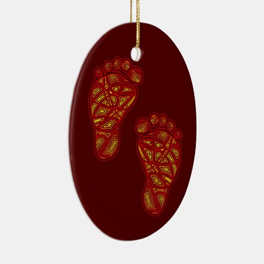 Baby voetafdrukken keramisch ornament (Rechts)