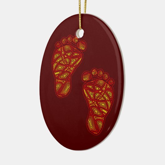 Baby voetafdrukken keramisch ornament (Links)