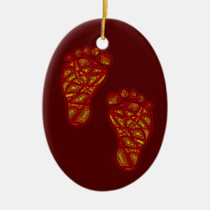 Baby voetafdrukken keramisch ornament