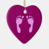 Baby voetafdrukken (Meisje) Keramisch Ornament (Rechts)