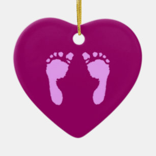 Baby voetafdrukken (Meisje) Keramisch Ornament
