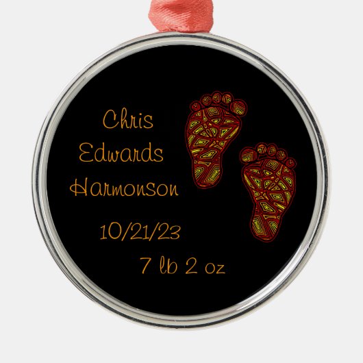Baby voetafdrukken metalen ornament (Voorkant)