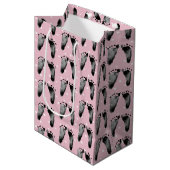 Baby voetafdrukken op poka Dots Medium Gift Bag Medium Cadeauzakje (Voorkant Gekanteld)