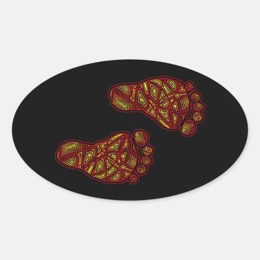 Baby voetafdrukken ovale sticker (Voorkant)