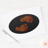 Baby voetafdrukken ovale sticker (Envelop)