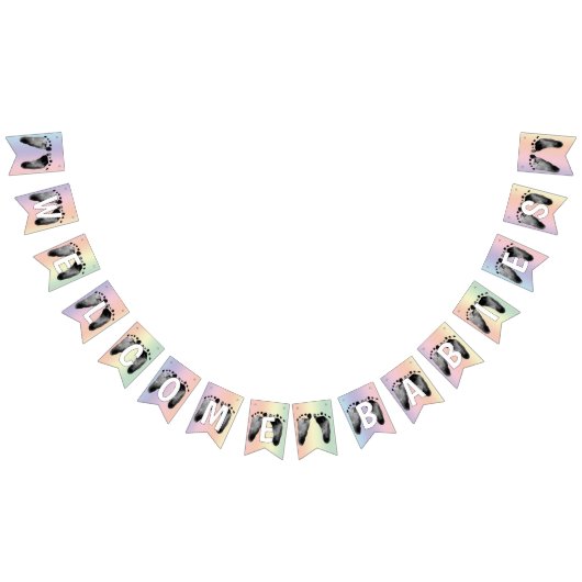 Baby Voetafdrukken Rainbow Design voor Meervoudige Vlaggetjes (Alle)