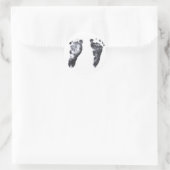 Baby voetafdrukken ronde sticker (Tas)