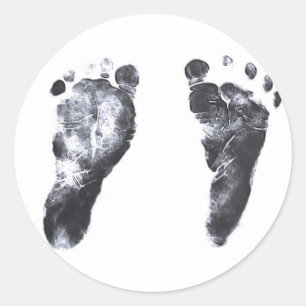 Baby voetafdrukken ronde sticker