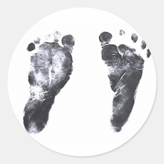 Baby voetafdrukken ronde sticker (Voorkant)