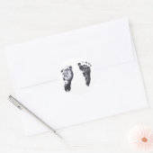 Baby voetafdrukken ronde sticker (Envelop)