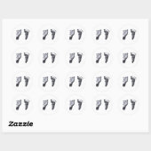 Baby voetafdrukken ronde sticker (Vel)