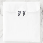 Baby voetafdrukken ronde sticker (Tas)