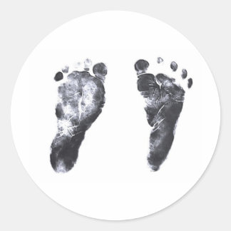 Baby voetafdrukken ronde sticker