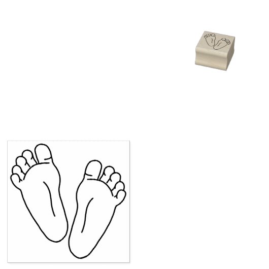 Baby voetafdrukken rubberstempel (Gestempeld)