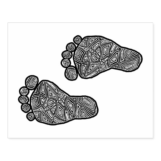 Baby voetafdrukken rubberstempel (Afrduk)
