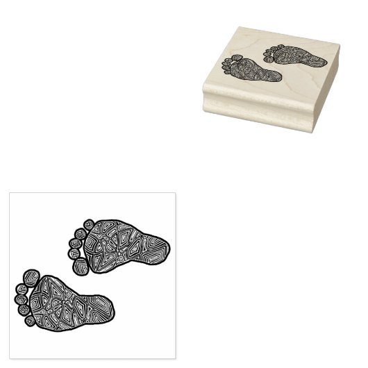 Baby voetafdrukken rubberstempel (Gestempeld)