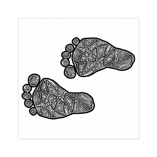 Baby voetafdrukken rubberstempel (Afrduk)