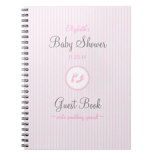 Baby voetafdrukken — Shower Guestbook Notitieboek (Voorkant)