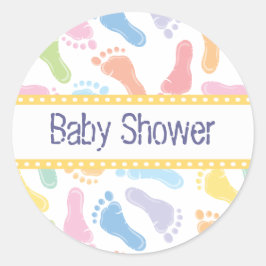Baby voetafdrukken- sticker voor babyshower