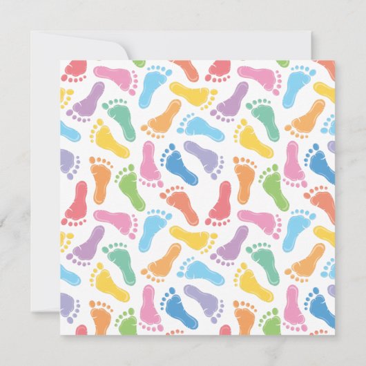 Baby voetafdrukken — Uitnodiging tot Baby shower (Achterkant)