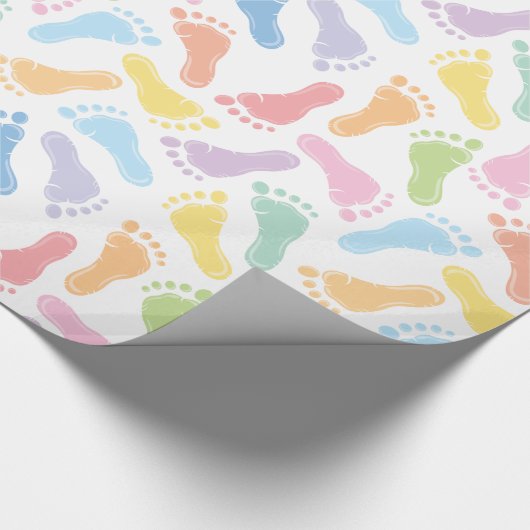 Baby voetafdrukken Verpakkingspapier Cadeaupapier (Hoek)