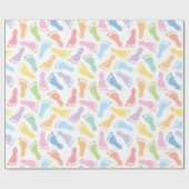 Baby voetafdrukken Verpakkingspapier Cadeaupapier (Vlak)