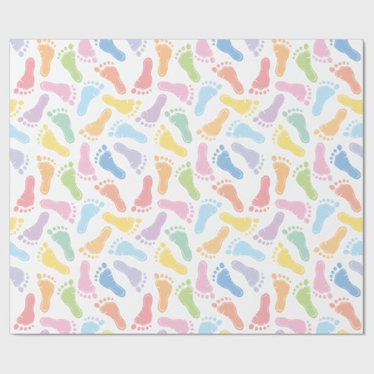 Baby voetafdrukken Verpakkingspapier Cadeaupapier (Vlak)